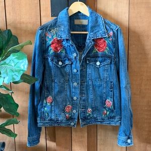 Blank NYC Embroidered Floral Jean Jacket